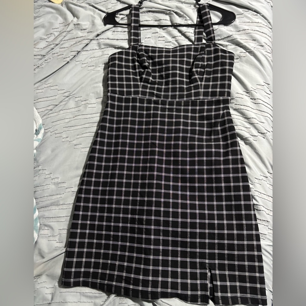 Hollister Black and White Checkered Mini Dress